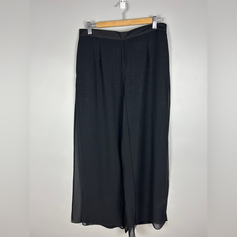 VINTAGE Black Layered Flowy Pants Size 8 90s Y2K Whimsitgoth‎ Fairy Sparkle
